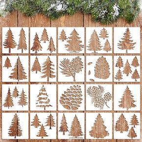 20 Pieces Pine Tree Stencil Template for Painting plante Winter Stencil , DIY Template for Painting on Wood Canvas Christmas Decor