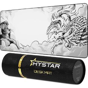 Hystar ممتدة ألعاب الماوس لوحة | XXL 36 "x 16" | سميك 5 ملم ، سطح مقاوم للماء ، نسيج البوليستر الناعم ، وقاعدة المطاط الطبيعية | بيغاسوس الأسطوري