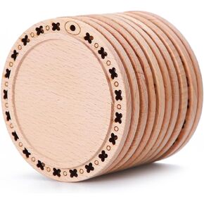 Natural Wood Slices - 10Pcs 3.54 inches Craft Unfinished Wood kit Predrilled with Hole Wooden Circles for Arts Wood Slices Christmas Ornaments DIY Crafts (10)