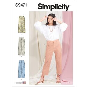 Simplicity Misses' Pants Sewing Pattern Kit, Code S9471, Sizes 16-18-20-22-24, Multicolor