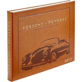 Graphic Image Porsche 70 Years - There Is No Substitute, The Full History of the Car Industry Giant, Illustrated and Detailed, Handbound in Tan Leather, Hardcover - Made in The USA