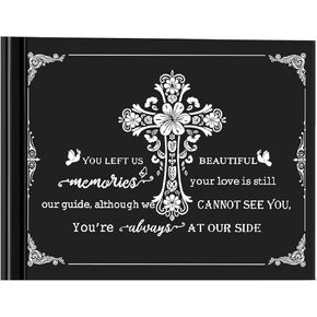 Fneral Guest Book Black Heart Tree Celebration of Life Guest Book Elegant 82 Pages Commemorative Book for Loss of Loved One Salute Book Memorial Service Album -Forever in My Heart