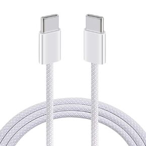 60W USB-C to USB-C Braided Fast Charging Cable, 1M (3.3ft) PD 3.0 & QC 4.0 High-Speed Charger Cord, Durable & Tangle-Free, Compatible with MacBook, iPad Pro and More
