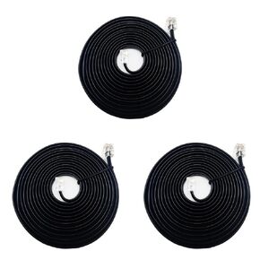 SINCODA 2 Pack Telephone Extension Cord 8 Feet,with Standard RJ12 Plug and RJ12 6P6C 1 in-Line Couplers and 20 Cable Clip Holders for Easy Wiring Management(2Pack Telephone Extension Cord+RJ12 6P6C)
