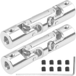 2Pcs Vgoohobby 4mm/5mm/6mm RC Boat Shaft Coupler 3 Section U Joint Coupling for RC Car Boat Robotics DIY (6mm to 6mm)