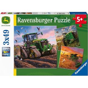 Ravensburger Seasons of John Deere 3 x 49 Piece Jigsaw Puzzle Set for Kids - 05173 - Every Piece is Unique, Pieces Fit Together Perfectly
