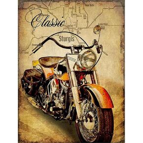 YSCOLOR Diamond Painting 5D Diamond Mosaic Diamond Painting Kit Cross Stitch Motorcycle Diamond Embroidery Complete Round Drill Bit Christmas Decoration Gifts 30 x 40 cm