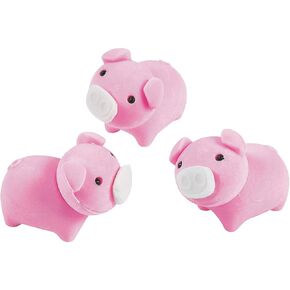 Adorable Pink Pig Rubber Erasers - Set of 24 - Fun and Functional Erasers for Kids and Students