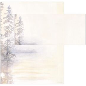 أوراق كبيرة! Morning Mist 2 8.5 "× 11" ترويسي ومجموعة قرطاسية مغلف ، 50 ورقة قرطاسية و 25 مظاريف مطابقة ، 75 قطعة (2021039)