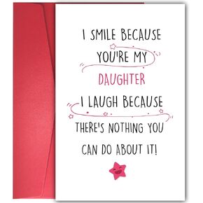 Funny Birthday Card for Daughter, Happy Birthday Card Daughter, Humorous Daughter Birthday Card from Mom Dad