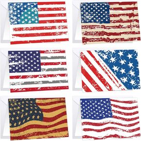 Treasure Cove Patriotic Greeting Cards with Envelopes American Flag Note Cards Veterans Day Cards Election Campaign Supplies to Encourage Voting 24Pack