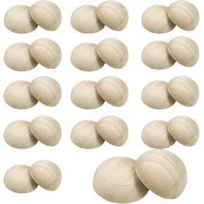 PSON 100PCS 1 بوصة من الخشب الطبيعي نصف الكرات ، الكرة الخشبية غير المكتملة لمشاريع DIY الحرف ، اللوازم التعليمية ، تزيين الطلاء