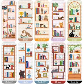 100pcs Cute Paper Bookmarks Multipack, Double-Sided Funny Bookmarks Bulk Bookshelf Book Marks Reading Book Markers Reading List Bookmarks Set Gifts for Students Teachers Book Lovers (Style 1)