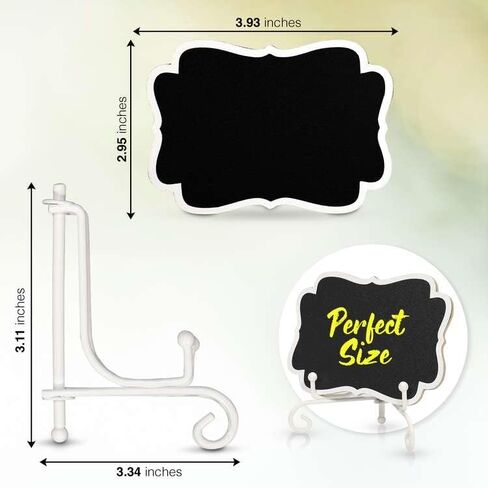 Mini Chalkboard Signs for Food Labels for Party Buffet, Small Place Cards or Name Tags with Iron Stand for Chafing Dish, Mimosa Bar Supplies, Wedding Chalk Board Sign with 2 Pens, 10 Pack Black in Kuwait