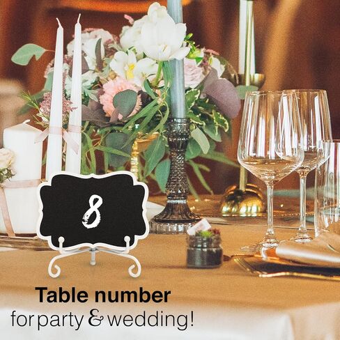 Mini Chalkboard Signs for Food Labels for Party Buffet, Small Place Cards or Name Tags with Iron Stand for Chafing Dish, Mimosa Bar Supplies, Wedding Chalk Board Sign with 2 Pens, 10 Pack Black in Kuwait