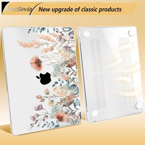 Compatible with MacBook Air 13.6 inch Case, M4 A3240/M3 A3113/M2 A2681 (Released 2025 to 2022), Hard Shell, Keyboard Cover, Screen Protector, Webcam Cover & Type-C Adapter, Butterflies Sakura in Kuwait
