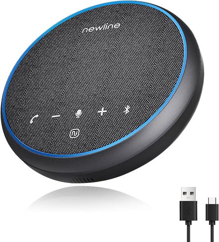 Conference Speaker and Microphone, Bluetooth Speaker with Microphone, 360° Voice Pickup, AI Noise Reduction, Dual Connectivity, USB C Conference Room Microphone for Meetings, NewPie in Saudi Arabia