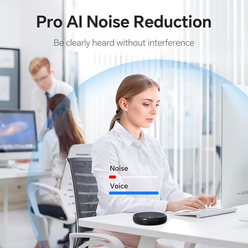 Conference Speaker and Microphone, Bluetooth Speaker with Microphone, 360° Voice Pickup, AI Noise Reduction, Dual Connectivity, USB C Conference Room Microphone for Meetings, NewPie in Saudi Arabia
