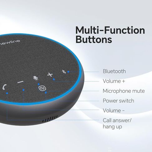 Conference Speaker and Microphone, Bluetooth Speaker with Microphone, 360° Voice Pickup, AI Noise Reduction, Dual Connectivity, USB C Conference Room Microphone for Meetings, NewPie in Saudi Arabia