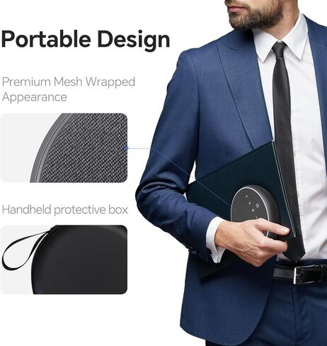 Conference Speaker and Microphone, Bluetooth Speaker with Microphone, 360° Voice Pickup, AI Noise Reduction, Dual Connectivity, USB C Conference Room Microphone for Meetings, NewPie in Saudi Arabia