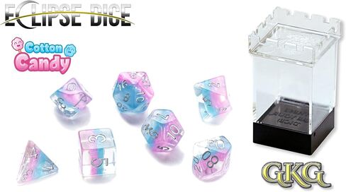 Gate Keeper Games & Dice: Eclipse Dice Elven - 7 Piece RPG Dice Set ، Silver & Sylvan Green ، 7 Resin Dice لألعاب الأدوار ، متعدد الطبقات متعددة السطوح in Kuwait