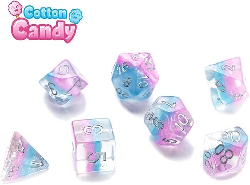 Gate Keeper Games & Dice: Eclipse Dice Elven - 7 Piece RPG Dice Set ، Silver & Sylvan Green ، 7 Resin Dice لألعاب الأدوار ، متعدد الطبقات متعددة السطوح in Kuwait