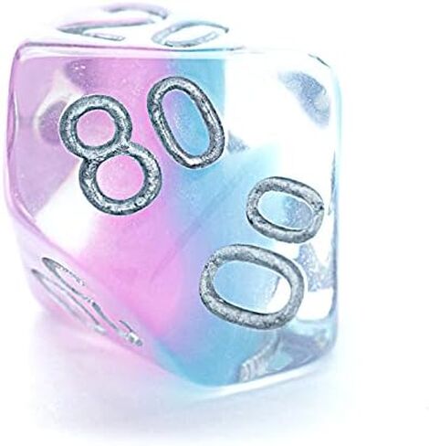 Gate Keeper Games & Dice: Eclipse Dice Elven - 7 Piece RPG Dice Set ، Silver & Sylvan Green ، 7 Resin Dice لألعاب الأدوار ، متعدد الطبقات متعددة السطوح in Kuwait