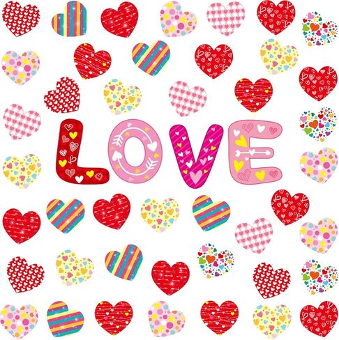 Day Day Bulletin Board Decoration Valentine Heart Cletouts Love Cut Cut Outs for School Classroom Ornaments Aldy Party Supplies 67pcs in Kuwait
