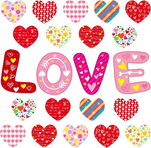 Day Day Bulletin Board Decoration Valentine Heart Cletouts Love Cut Cut Outs for School Classroom Ornaments Aldy Party Supplies 67pcs in Kuwait