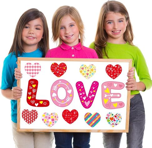 Day Day Bulletin Board Decoration Valentine Heart Cletouts Love Cut Cut Outs for School Classroom Ornaments Aldy Party Supplies 67pcs in Kuwait