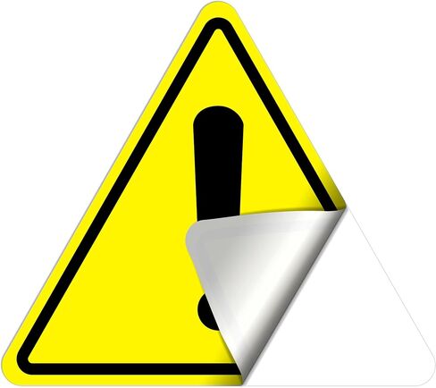 dealzEpic - Yellow Triangle Exclamation Mark Sign Stickers | Self-Adhesive Peel and Stick Vinyl Label - 4cm (1.57 inches) in Saudi Arabia