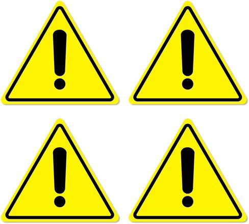 Dealzepic - صفراء العلامة المثلث المثلث ملصقات علامة | قشر القشر وملصق الفينيل العصي - 2 سم (0.8 بوصة) in Kuwait