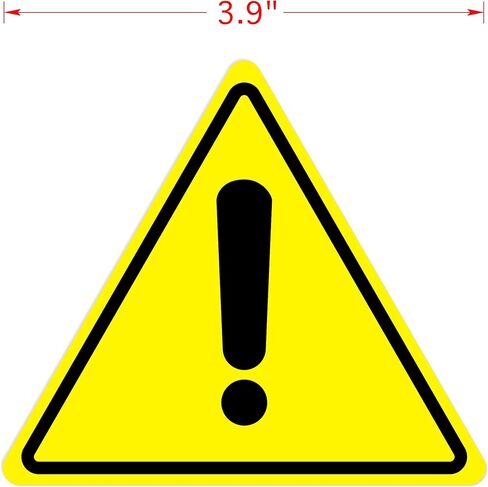 Dealzepic - صفراء العلامة المثلث المثلث ملصقات علامة | قشر القشر وملصق الفينيل العصي - 2 سم (0.8 بوصة) in Kuwait