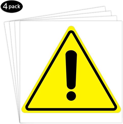 Dealzepic - صفراء العلامة المثلث المثلث ملصقات علامة | قشر القشر وملصق الفينيل العصي - 2 سم (0.8 بوصة) in Kuwait