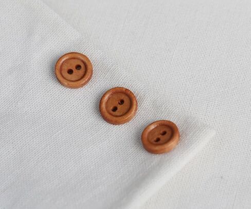 200pcs 13mm (0.52 بوصة) 2 ثقوب أزرار خشبية فاتحة زر اللون البني اللون للملاب in Kuwait