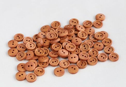 200pcs 13mm (0.52 بوصة) 2 ثقوب أزرار خشبية فاتحة زر اللون البني اللون للملاب in Kuwait