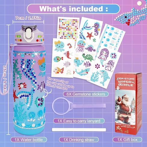 Gifts for 5 6 7 8 9 Year Old Girls, Easter Basket Stuffers for Teens Kids, Decorate Your Own Water Bottle Kits for Girls, Art and Craft Kits Sets for Girls Ages 8-12, Toys DIY Birthday Gifts Ideas in Saudi Arabia