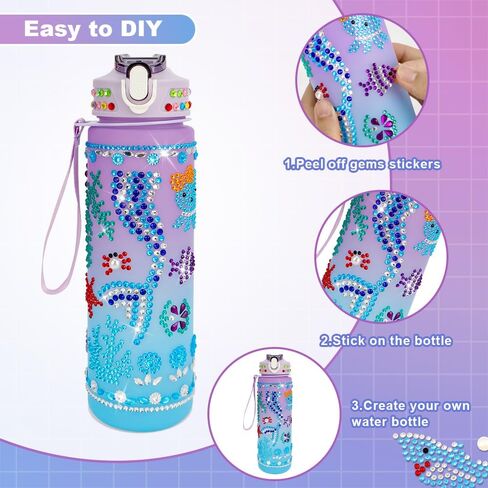 Gifts for 5 6 7 8 9 Year Old Girls, Easter Basket Stuffers for Teens Kids, Decorate Your Own Water Bottle Kits for Girls, Art and Craft Kits Sets for Girls Ages 8-12, Toys DIY Birthday Gifts Ideas in Saudi Arabia