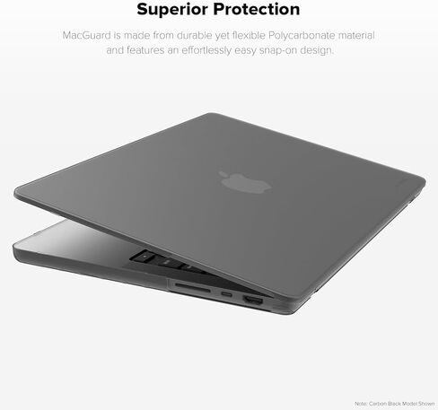 JCPal MacGuard Premium Hardshell Case with Scratch Resistant Matte Finish for Apple MacBook Pro 14 inch M1/M2/M3/M4 Models with Touch ID (Carbon Black) in Saudi Arabia