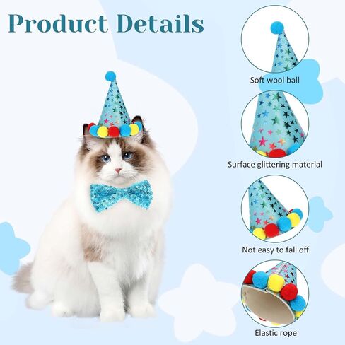 Jeffdad Dog Birthday Party Supplies, Boy Girl Dog Birthday Hat Puppy Tie Numbers Pet Theme Birthday Decorations Suit for Dog Birthday Party Decorations (Blue) in Saudi Arabia