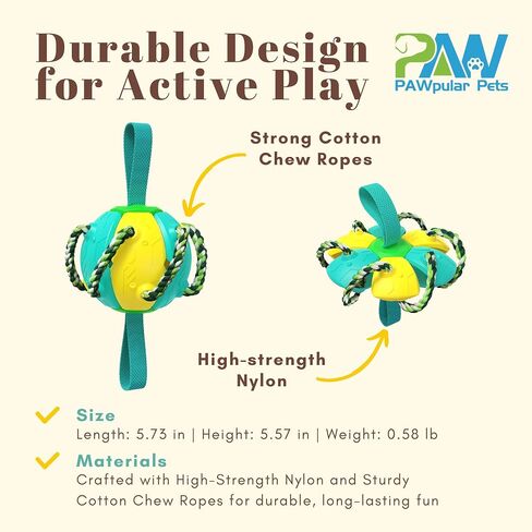 Flying Saucer Ball for Dogs, Dog Flying Disc & Frisbee Ball, Interactive Dog Toys, Indestructible Soccer Toys for Water Play & Outdoor Fun, Chew Toy for Teeth Cleaning (Yellow & Blue) in Saudi Arabia