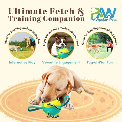 Flying Saucer Ball for Dogs, Dog Flying Disc & Frisbee Ball, Interactive Dog Toys, Indestructible Soccer Toys for Water Play & Outdoor Fun, Chew Toy for Teeth Cleaning (Yellow & Blue) in Saudi Arabia