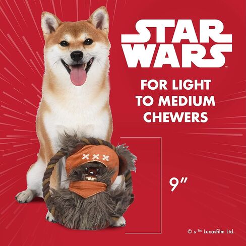 Star Wars for Pets Dog Toy Ewok Plush Rope Frisbee Dog Toy | Plush Squeaky Dog Toy | Adorable Toys for All Dogs, Official Dog Toy Product of for Pets,Brown,One Size,FF13893 in Saudi Arabia