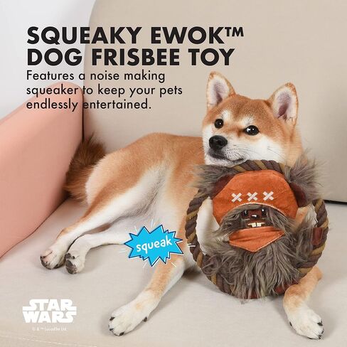 Star Wars for Pets Dog Toy Ewok Plush Rope Frisbee Dog Toy | Plush Squeaky Dog Toy | Adorable Toys for All Dogs, Official Dog Toy Product of for Pets,Brown,One Size,FF13893 in Kuwait