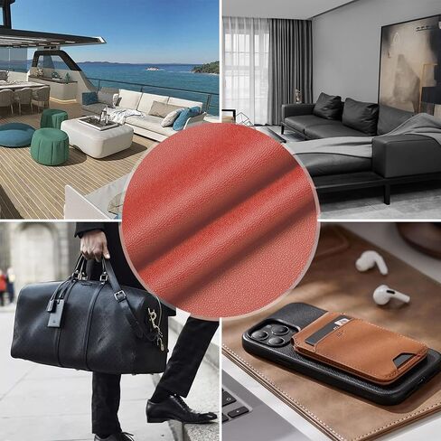 K-Musculo Vinyl Fabric, Marine Faux Leather Upholstery, for Upholstery Crafts, DIY Sewings, Sofa, Handbag, Earrings, Hair Bows Decorations (Orange Red 54 * 36inch) 1YD in Saudi Arabia