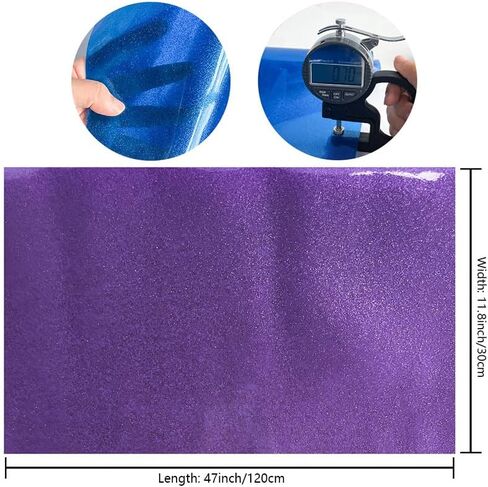ONEART | Turquoise Transparent Glitter Vinyl Roll, 0.7 mm Solid Clear PVC Jelly Vinyl Crafts Fabric, 12"×48" in Saudi Arabia
