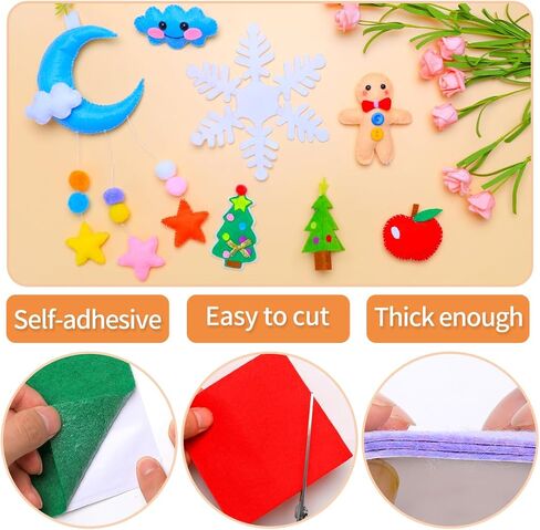 Bundooraking-60pcs Love Felts ، ملاءات القماش المحسوسة للحرف اليدوية ، ملصقات ذاتية اللصق. in Kuwait