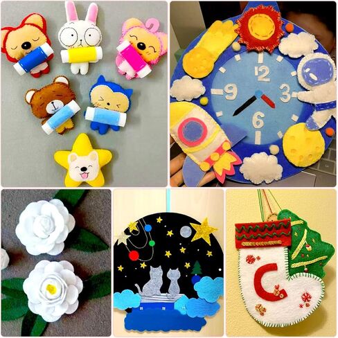 Bundooraking-60pcs Love Felts ، ملاءات القماش المحسوسة للحرف اليدوية ، ملصقات ذاتية اللصق. in Kuwait