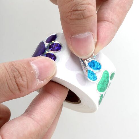 ملصقات طباعة PAW ، 500 قطعة 1 "ملصقات PAW الكلب بريق جرو PAW ملصقات طباعة طباعة صغيرة ملصقات الكلب paw ملصقات الملصقات اللطيفة اللطيفة لزخارته في غرفة المكتب. in Kuwait