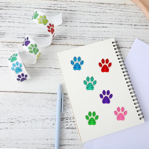 ملصقات طباعة PAW ، 500 قطعة 1 "ملصقات PAW الكلب بريق جرو PAW ملصقات طباعة طباعة صغيرة ملصقات الكلب paw ملصقات الملصقات اللطيفة اللطيفة لزخارته في غرفة المكتب. in Kuwait